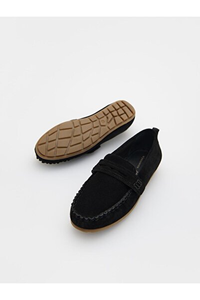 NO BRAND MOCASINI CLASICI DIN PIELE NEAGRĂ, DECORAȚI CU O BANDĂ DECORATIVĂ CU...