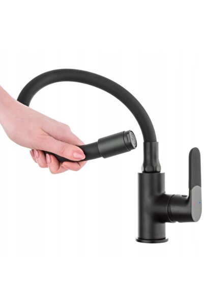 Invena Baterie de bucătărie de podea Yoga Plus negru