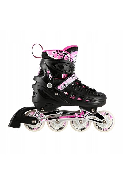 Nils Extreme ROLE cu roți PATINE DE HOCHIE NH10905 4-în-1 LED ROZ MĂRIMEA M