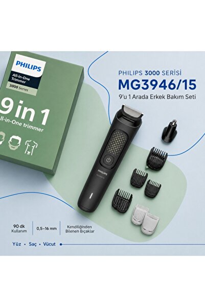 Philips 3000 Serisi 9in1, Erkek Bakım Seti, Yüz/Saç/Vücut Tıraş Makinesi, Isl...