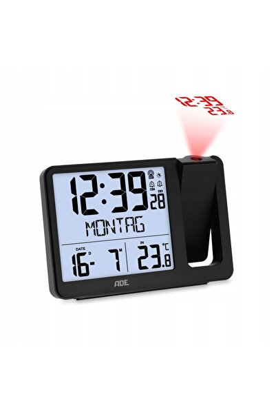 NO BRAND Ceas electronic cu proiector Ade 15.5 X 10.5 X 4 cm Negru
