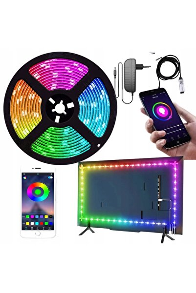 LEDRGB Bandă LED RGB Bluetooth 5m Impermeabilă, Control prin Aplicație Mobilă...