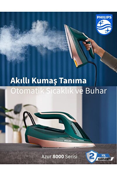 Philips Akıllı Kumaşa Göre Sıcaklık ve Buhar 3000 W Güç, 70 g/dk Sürekli Buha...