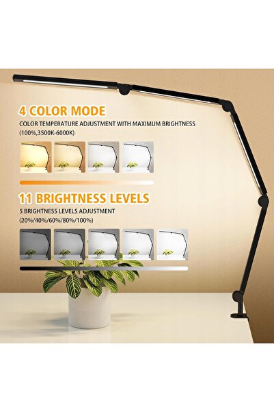 NO BRAND Lampă de birou LED, 4 temperaturi de culoare, 5 niveluri de luminozi...