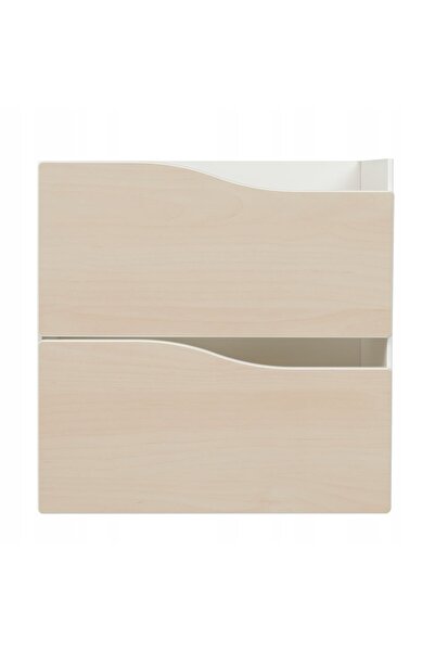 NO BRAND Unitate cu 2 sertare pentru raft Kallax, alb, 33x33 cm, Ikea Kallax