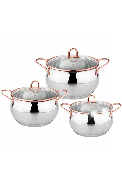 NO BRAND Set complet de oale din oțel inoxidabil 6El. Capace pentru vase de i...