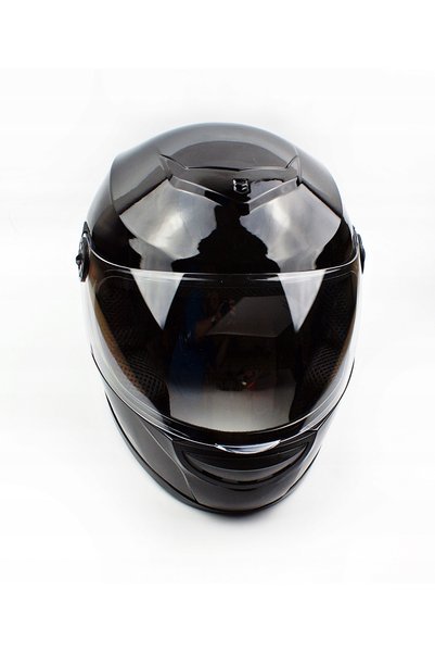 NO BRAND Cască pentru motocicletă, scuter, moped, negru lucios