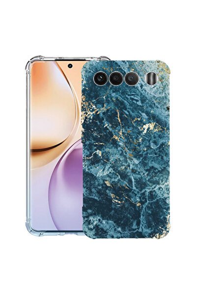 bestcase ®   Θήκη Αντικραδασμική Husa για Realme 16, Μάρμαρο - Πράσινο και Χρ...