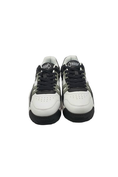 TROOP Adidasi barbati Delta Low, imitatie de piele, alb negru