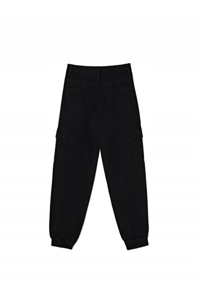 NO BRAND Blugi gri clasici boyfriend din bumbac neted 32