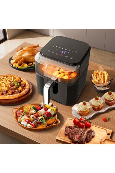 NO BRAND Friteuză cu aer cald Taylor Swoden 1800 W 6.5 L cu fereastră de vizu...