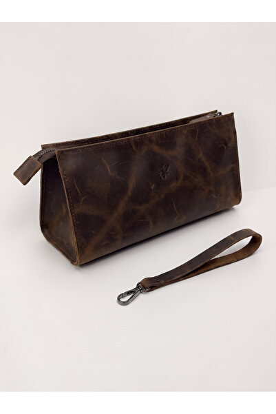 NZCLUB Genuine Leather Organizer Ti̇tan Model Handbag-Brown Crazy Daily Hand ...