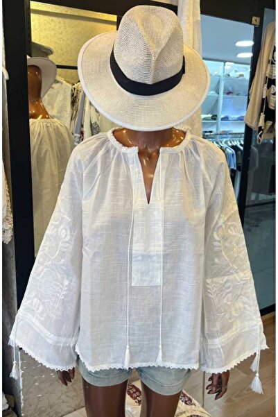neslihansarıca Blouse, Embroidery Detail Design Blouse