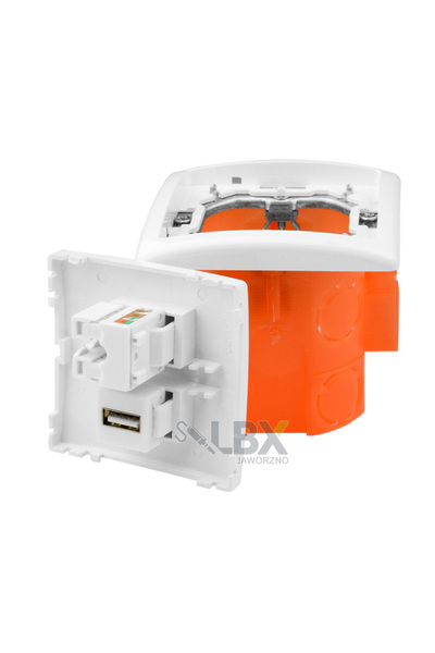 NO BRAND Priză de perete F USB RJ 230V cu alimentare terminală