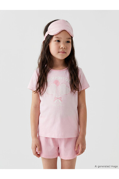 LC Waikiki Crew Neck Girls' Shorts Pajamas Set