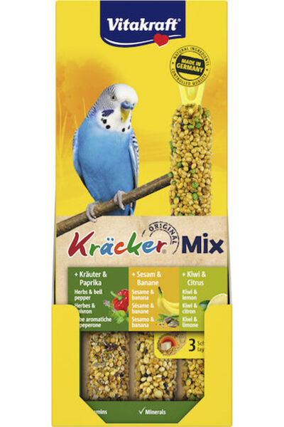 Vitakraft Kräcker Trio-Mix Food Sticks for Budgerigars Στικς Ακτινίδιο / Βότα...