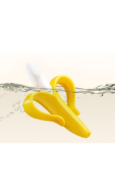 NO BRAND Jucărie de dentiție din silicon, ortodontică, pentru logopedie, galb...