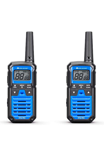 Midland XT50 Pro Γουόκι Τόκι 1W με Μονόχρωμη Οθόνη, Σετ 2 τεμαχίων σε Μπλε Χρώμα
