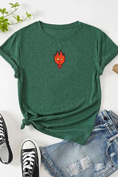 yombaa Unisex Fire Printed Oversize T-shirt