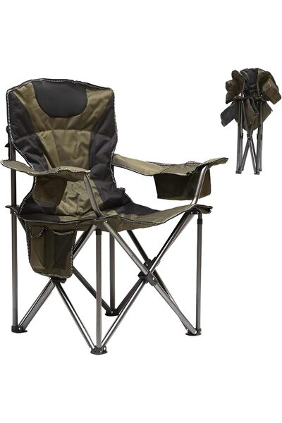 Cady One Portable Folding Hiking Chair with Cup Holder and Side Storage Bag C...