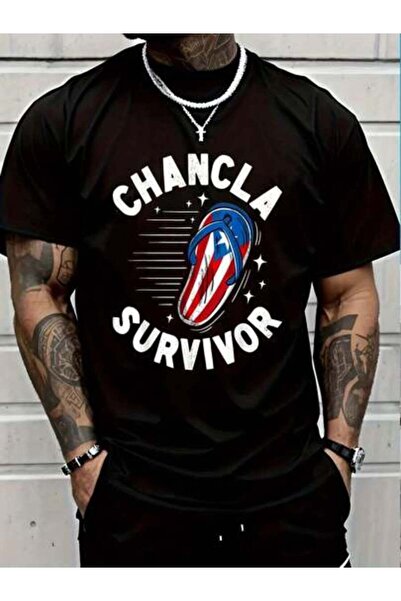 799 100% Cotton Chancla Survivor Rican Puerto Rico Funny Spanish Joke T-Shirt...
