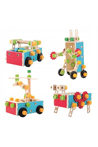 NO BRAND Micul mecanic: Set de unelte în valiză de lemn Woodyland Wd91931