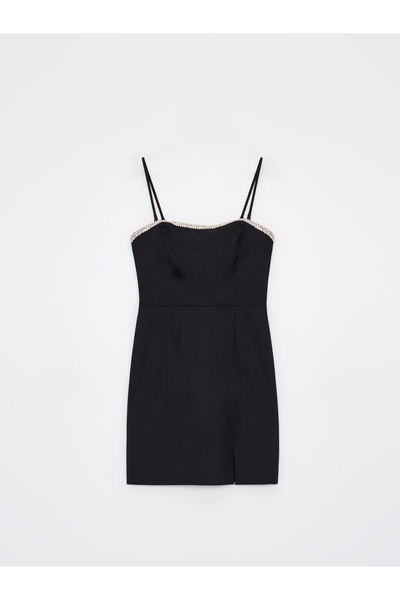 NO BRAND Rochie mini roșie, simplă, clasică, netedă, cu bretele, mohito 34