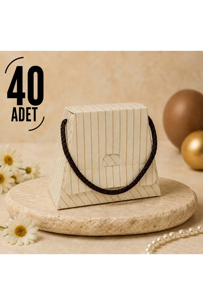 ByMeyla 40 Adet Konsept Özel Tasarım Hediye Çanta,Kutu,Boş Karton Hediyelik K...