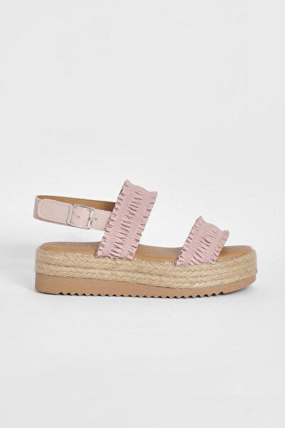 NO BRAND Sandale Roz Platformă Espadrile Piele Eko Cataramă Boohoo 37