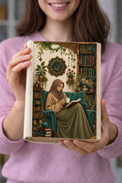 Şımartan غلاف كتاب من القماش الخام مقاس 31×23 - دفتر يوميات ذو طابع ديني وجما...