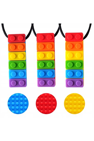 NO BRAND 3 bucăți Colier de mestecat pentru Autism și ADHD - Jucării de meste...