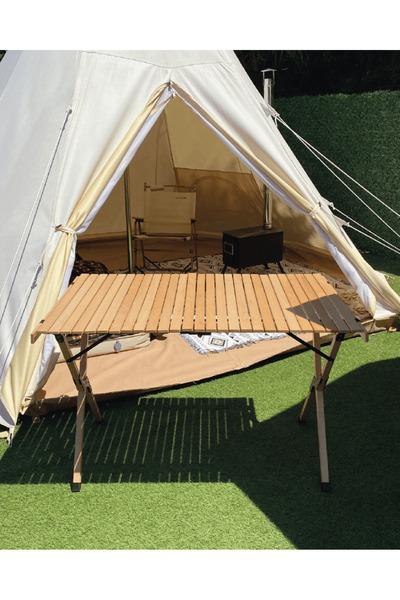 NURGAZ Campout Katlanır Ahşap Kamp Masası NG C106