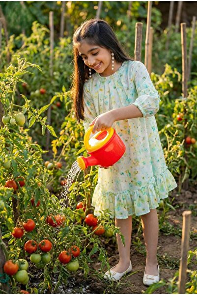 OEMS ياقة لؤلؤية مزينة بالزهور للبنات - وردي - 28