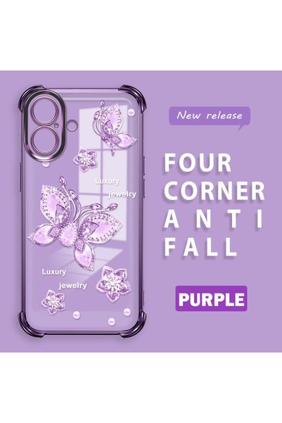 ucuc iPhone 16 Compatible Transparent Back Panel Four-Corner Reinforced Impac...