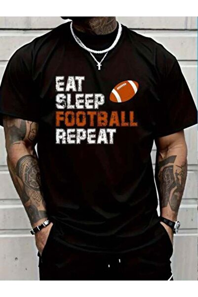 Astogria13 تي شيرت مطبوع عليه 100% قطن Eat Sleep Retriat Love Football Vintag...