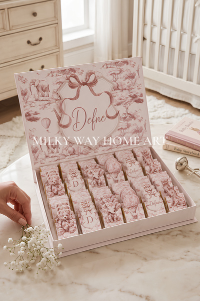 Kişiye Özel İsimli 72’li Bebek Çikolatası Seti – Sütlü Madlen Çikolata, Hastane Odası ve Baby Shower Hediyeliği