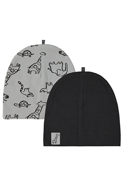 Civil Baby Animal Printed 2-Piece Baby Hat and Beanie Sets - Beige