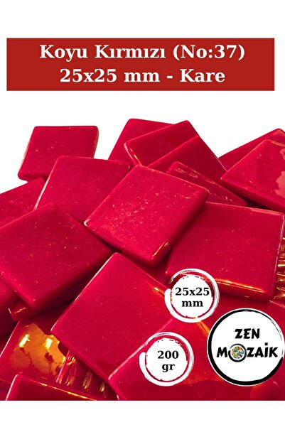 Zen Mozaik Sanatsal Mozaik Çalışmalarınız için 25 x25 mm - Kare Cam Mozaik Taşı