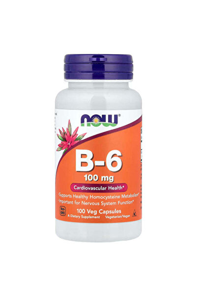 Now Foods Vitamin B6 (Pyridoxine) 100 mg 100 Veg Capsules