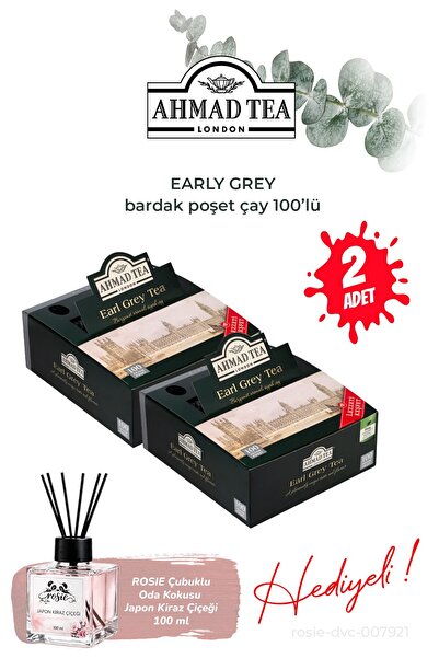 Ahmad Tea 2 Packs of Earl Grey Cup Tea Bags 100 Pieces 200 g and Room Fragrance