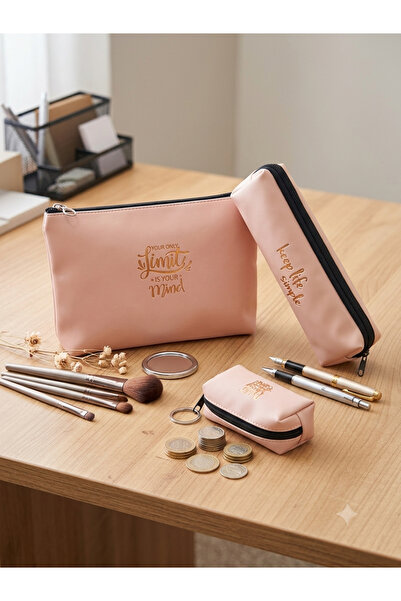 Adalinhome Multi-Purpose 3-Piece Travel and Stationery Set (Bag, Pen Holder &...