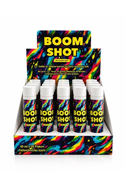 BOOM SHOT Ginseng & Epimedium İçeren Enerji Takviyesi 40ml x 20 flakon