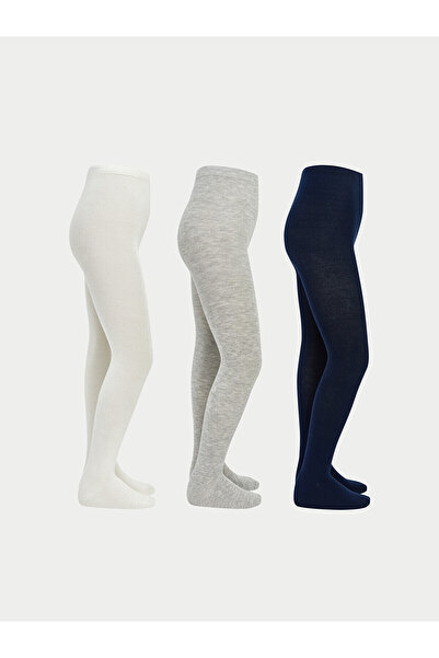 LC Waikiki Lcw Kids Navy Blue Plain Girls' Pantyhose with Nevavm Difference