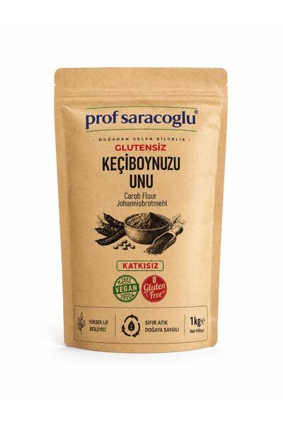 prof saracoğlu Glutensiz Keçiboynuzu Unu 1 kg - Vegan - Katkısız - Yüksek Lif