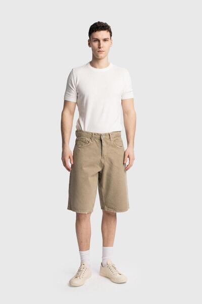 GIESTO Denim Shorts - Beige
