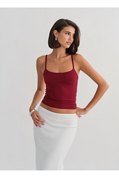 Baluxe Burgundy Strap Blouse
