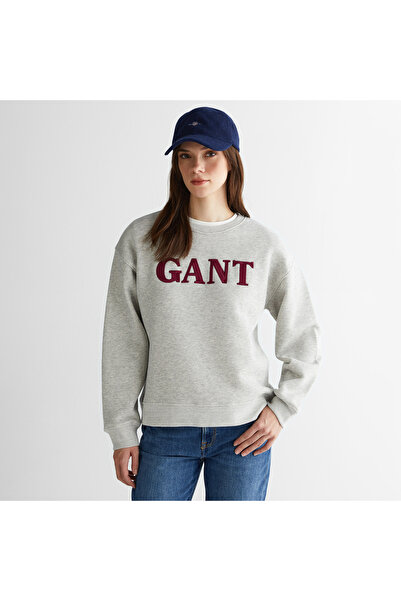 Gant Kadın Gri Relaxed Fit Bisiklet Yaka Sweatshirt