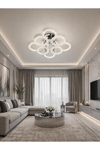Alvina Aydınlatma DAİRE 4+4'LÜ LEDLİ KROM avize