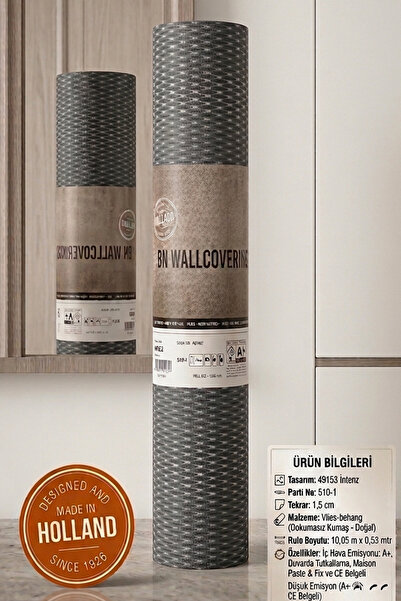 evcime BN Wallcoverings 49153 İthal Hollanda Üretimi Silinebilir Non-Woven Du...