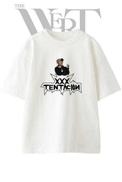 THEWERT Xxxtentacion_2 Design Printed Unisex White Oversize T-Shirt